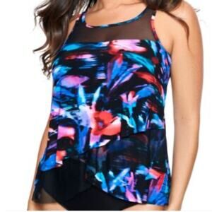 Miraclesuit Plus Size Fuego Floral Mirage Tankini Top Women's Size 20W NWOT